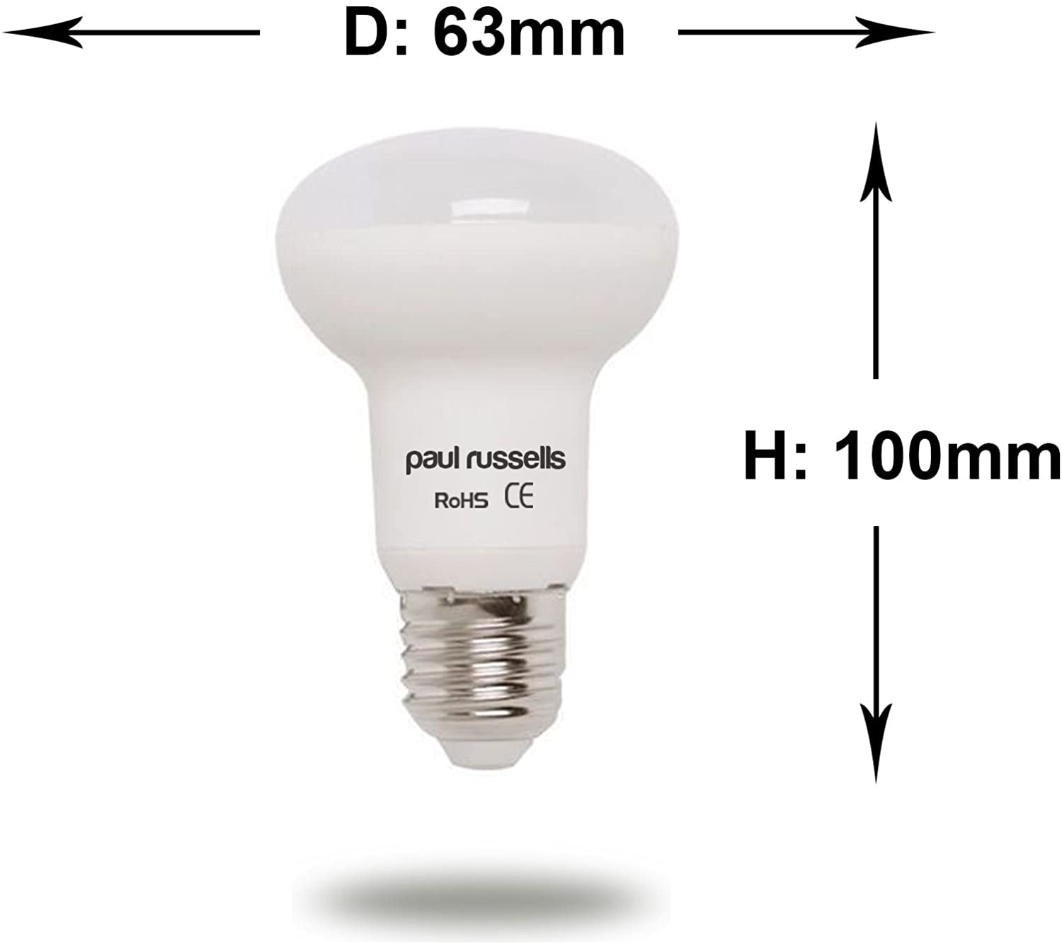 paul russells E27 Spotlight 8.5W LED Reflector R63 Light Edison Screw, 60W Equivalent Bulb, 806 Lumen, 6500K Daylight - Image 3
