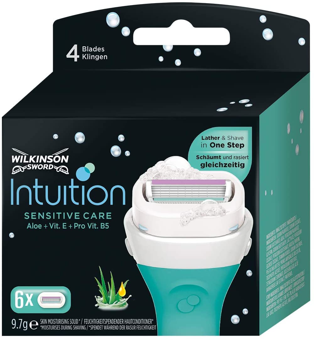 Wilkinson Sword Intuition Sensitive Care Women's Razor Blade Refills, Pack of 6, Enriched with Aloe Vera & Vitamin E - Image 3