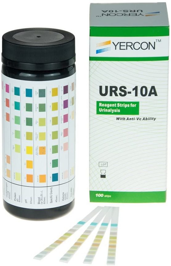 Yercon Urine Infection Test 10 Parameter Urine Dip Test (100 Test Strips per Pack)