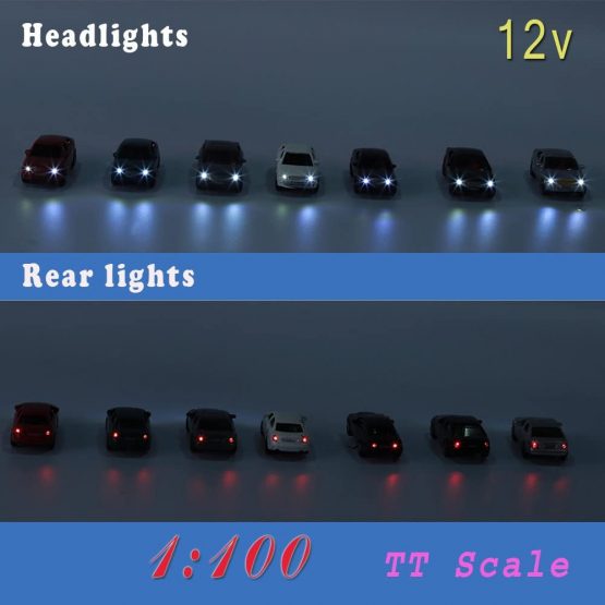 Evemodel 12pcs Head Lighted Model Car 1:87 Train Scenery HO Scale EC100 - Image 2