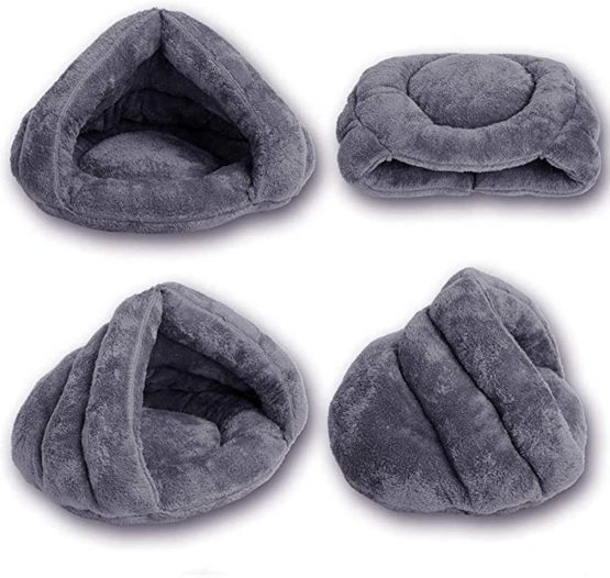 Beskie Pet Tent Cave Bed For Small Medium Cats Dogs Pets Sleeping Bag Thick Fleece Warm Slipper Dog Bed Cuddler Burrow House Hole Igloo Nest Cozy Triangle Bed For Cat Puppy - Image 4