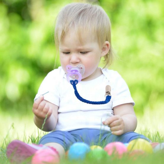 Pacifier Clips Cotton Teether Soother Chain Braided Dummy Clips for Baby Infant Toddler 4 Pack #2 - Image 2