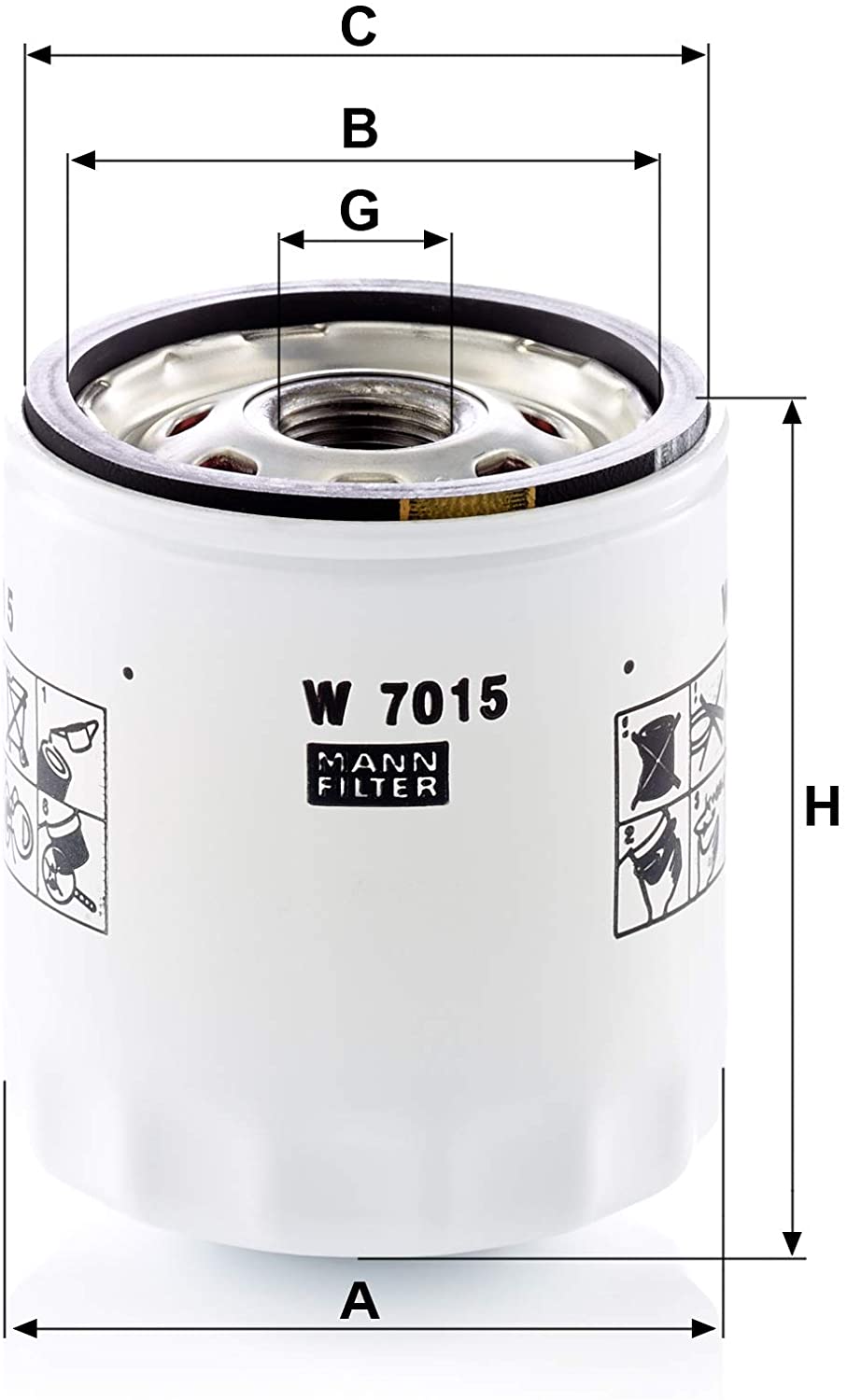 MANN-FILTER W 7015 Oil Filter - for Cars + Transporters, White, Single pack - Image 2