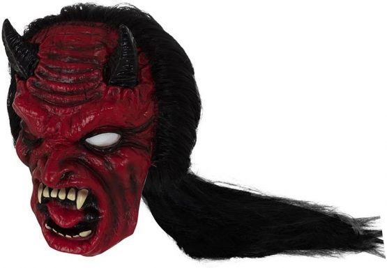 Bristol Novelty BM528 Devil Mask with Hair, Unisex-Adult, One Size