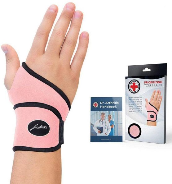 Doctor Developed Comfy, Lightweight, Wrist Support-Strap-Brace-Hand Support, for Wrist Injuries, Joint disease (osteo/rheumatoid), Sprains & More for Women by Dr Arthritis - Pink