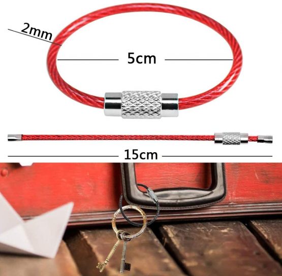 BETOY 40 pcs Wire Keychains, Wire Keychain Key Cable Key Ring 2mm Cable Loops Stainless Steel Gear for Hanging Luggage Tag, Keyrings and ID Tag Keepers - Image 4