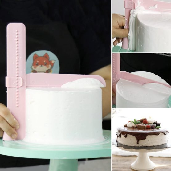 Cake Scraper, 2 Pack Adjustable Fondant Smoother Icing Smoother Fondant Smoothing Tool for Spreading Frosting on Cakes - Image 4