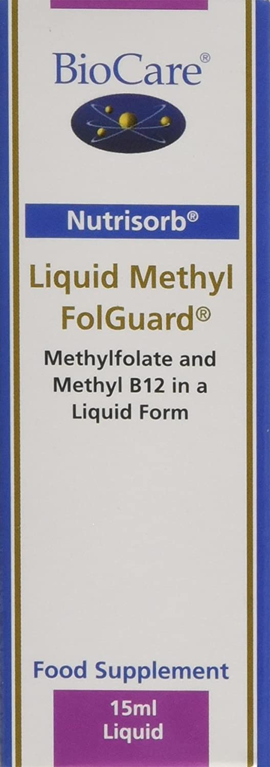 BioCare Nutrisorb Methyl FolGuard - High Potency Liquid Folate & Vitamin B12 - for Energy Pregnancy and Immune Support - 15ml