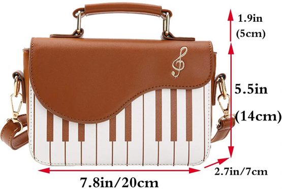 Rullar Women Girl Fashion Small Shoulder Crossbody Bag Piano Key Top-handle Handbag Satchel Tote Purse - Image 2