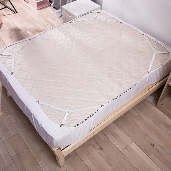 Felly Bed Sheet Clips 4 Pack Triangle Bed Sheet Straps Fasteners Set 3 Ways Mattress Corner Suspenders Grippers Holders (Long Type -White) - Image 3