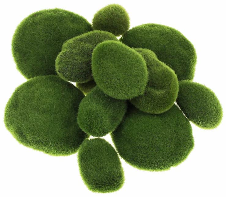 LJY 12 Pcs Artificial Moss Rocks (6 Sizes), Decorative Green Foam Stones - Image 2
