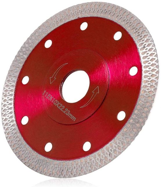 Diamond Saw Blade Cutting Disc 115mm/4.5in Super Thin Turbo Disk for Angle Grinder Cutting Porcelain Tiles Granite Marble Ceramics Red - Image 2
