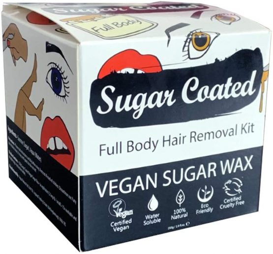 Sugar Coated Hair Removal Wax Kit for Full Body Waxing,Vegan Friendly & Cruelty Free, Easy To Use, Gentle and Non-Damaging, Water Soluble,Mess Free, Suitable for All Skin Types,Naturally Scented, 250g