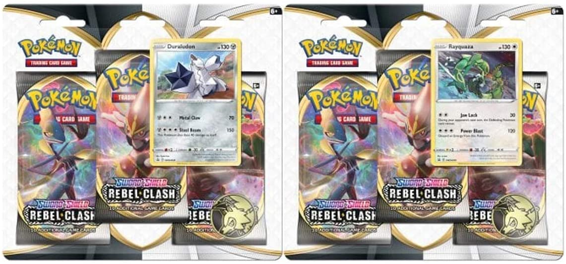 Pokémon POK80685-D12 TCG: Sword & Shield 2 Rebel Clash 3-Pack Blister (one at Random), Multi, 173-80685