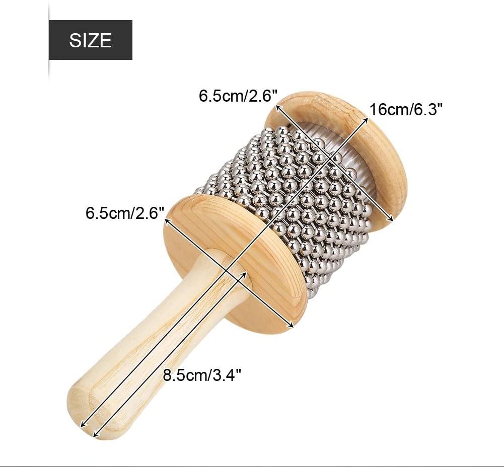 Kids Wooden Cabasa, Hand Shaker Percussion Musical Instrument, Educational Learning Toy, Durable Handheld Cabasa - Image 4