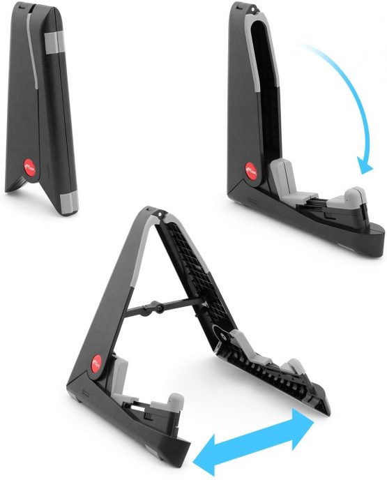 TIGER GST63-BK A-Frame Guitar Stand Portable Foldable Guitar Stand for Electric, Acoustic, Classical and Bass Guitars Black - Image 2