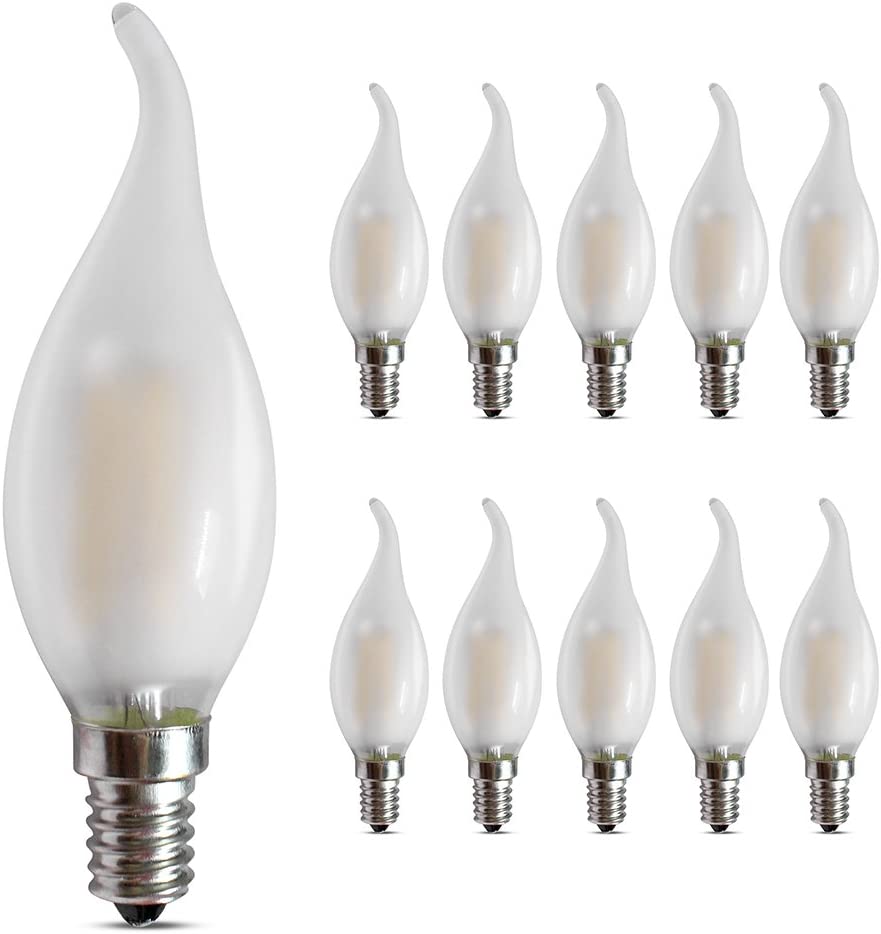 BELINGGO E14 Dimmable LED Candelabra Bulbs 4W, 2700K Warm Soft White 400LM, LED E14 Edison Screw Candle Bulb