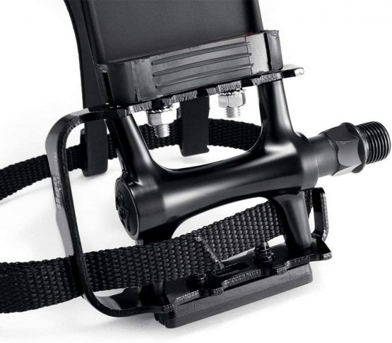 COZYROOMY Bike Pedals with Clips and Straps, for Exercise Bike, Spin Bike And outdoor bicycles, 9/16-Inch Spindle Resin/Alloy Bicycle Pedals, Half year warranty - Image 4