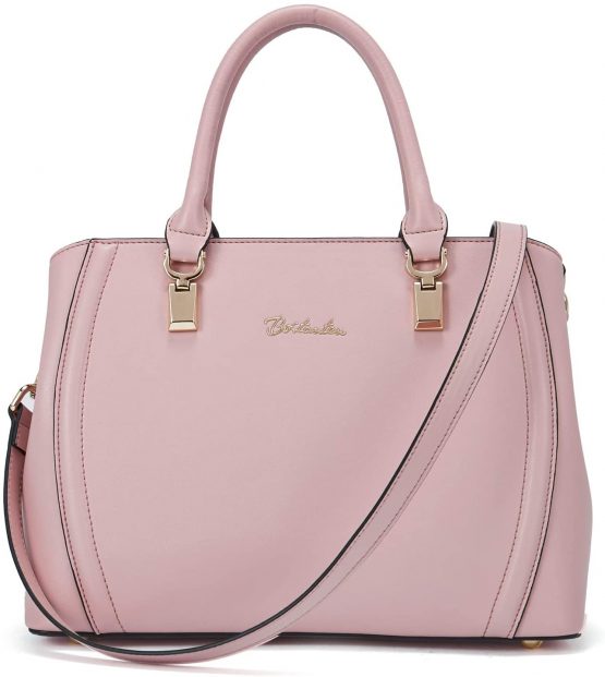 BOSTANTEN Women Leather Handbag Top Handle Shoulder Bag Designer Tote Bag Fashion Crossbody Bag for Ladies Pink