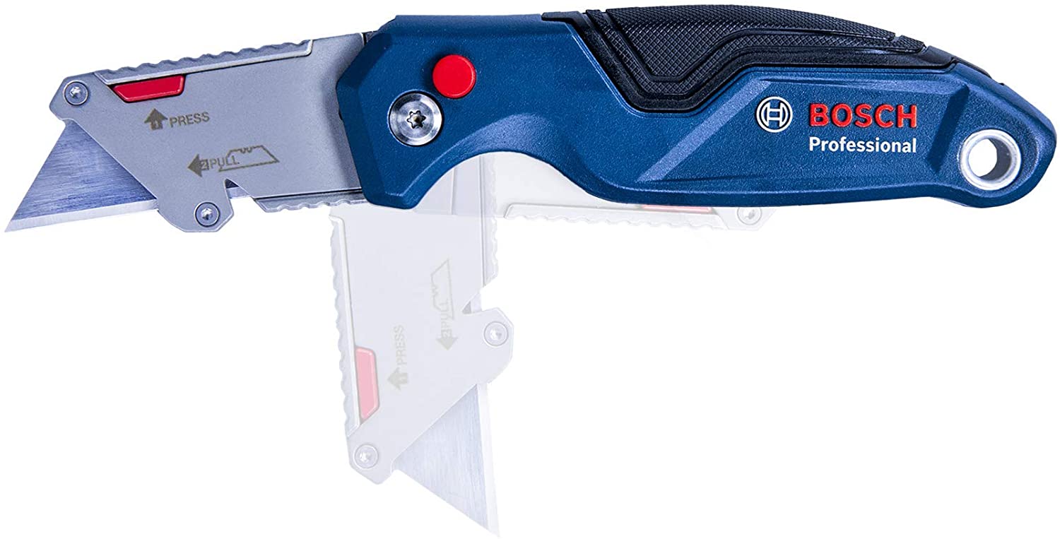 Bosch Professional Universal Folding Knife with Blade Compartment in Metal Handle (incl. Two Replacement Blades - Image 2