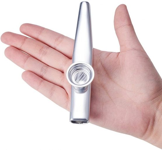 WANDIC Aluminum Alloy Kazoo and 3 Membrane Flute Diaphragm Mouth Kazoos with Vintage Gift Box, Silver - Image 3