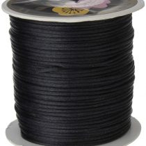 Angel Malone ® Approx 10m x 1mm Quality Rattail Satin Cord - GR8 4 KUMIHIMO - 17 Colours Jewellery Making Findings - UK SELLER (Black)