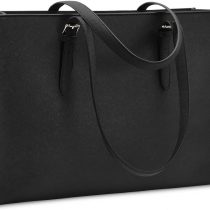 Laptop Bags for Women 15.6 inch Large Leather Tote Bag Ladies Laptop Handbag Computer School Shoulder Bag Business Work Bag Black