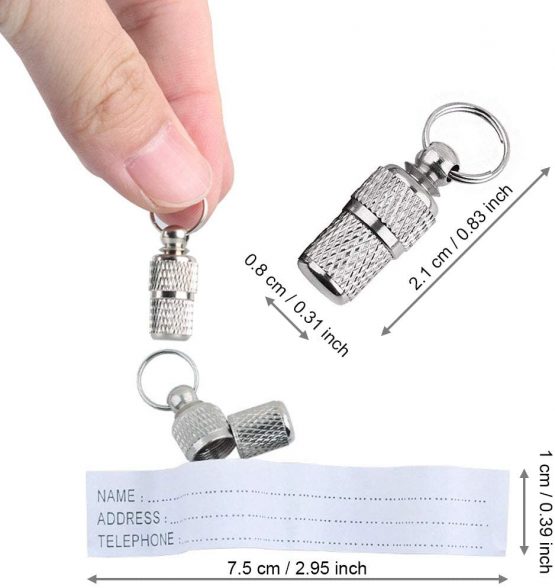 GOLRISEN 6 pack Pet ID Tags,Tag Barrel Tube with Address Name Label,Anti -Lost Dog Cat ID Tag for Collar Of Dog Cat Puppy - Image 2