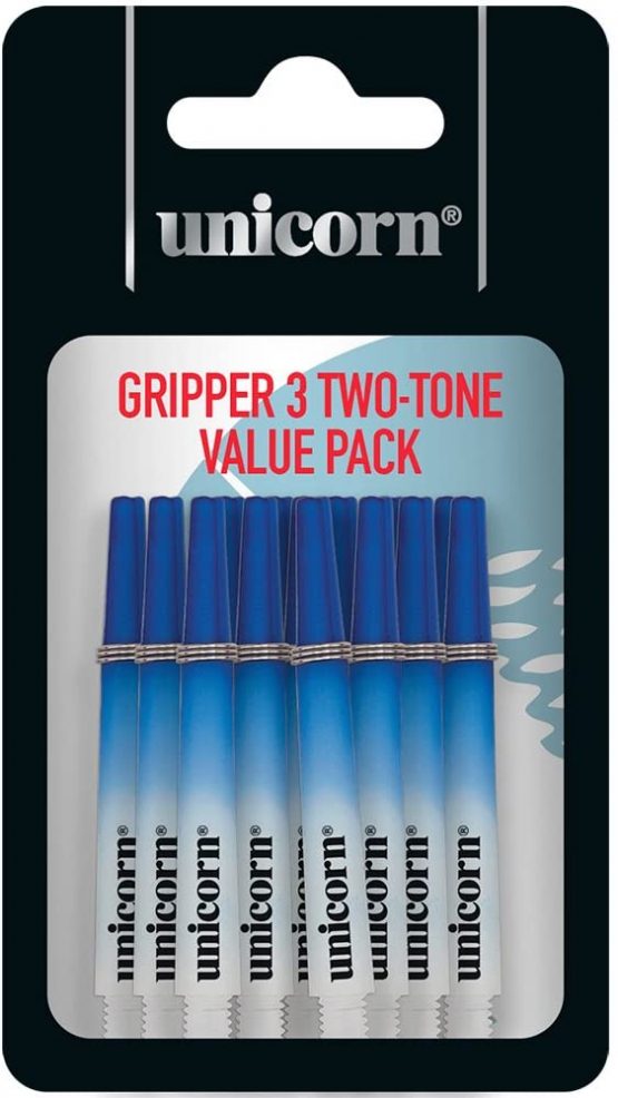 Unicorn Gripper 3 Two-Tone Shaft, Medium Thread, Blue, One Size, Set of 5