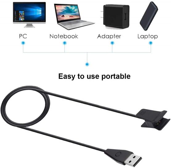 Chofit Replacement Compatible with Fitbit Ace Kids Black Charger USB Charging Cable Charging Clip for Fitbit Ace Only/No Tracker [1-Pack] - Image 3