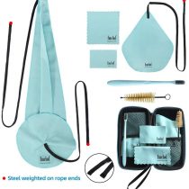 Imelod Saxophone Cleaning kit with Case for Alto Tenor Clarinet Flute and other Wind & Woodwind Struments Including Sax Cleaning Cloth(4pcs),Mouthpiece Brush(Dark Gray)