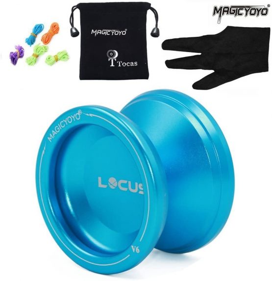MAGICYOYO Yoyo for Kids Responsive Yo-yos Beginner Yoyos V6 LOCUS Space Metal Yo-yo Pro Yo Yo Set Toy Deep Blue