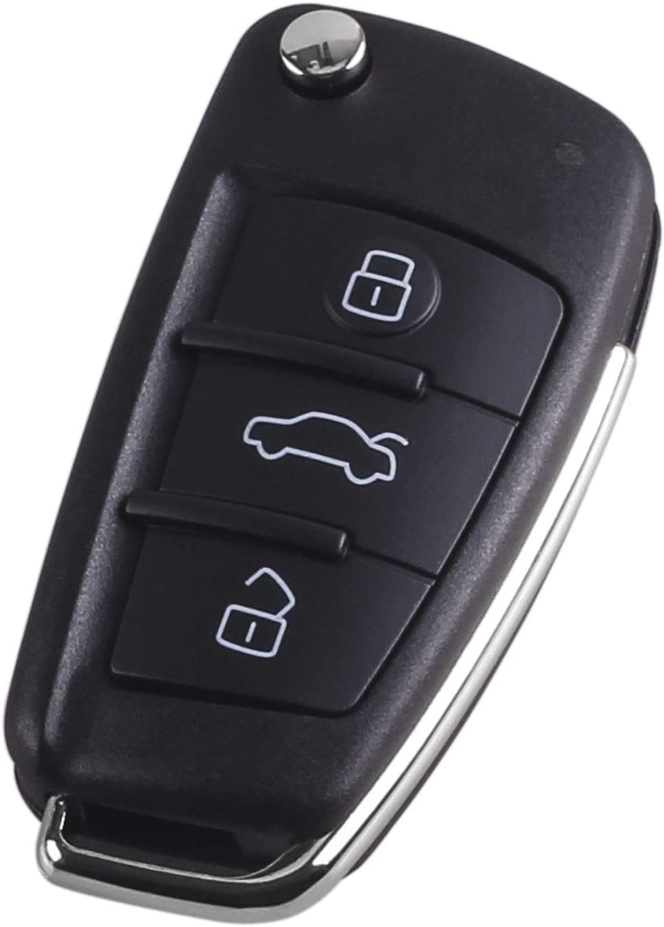Heart Horse 3 Buttons Folding Flip Remote Car Key Shell Case Compatible For Au-Di A2 A3 A4 A6 A6L A8 Q7 TT S6 Quattro Keyless Entry Key Fob Case Replacement