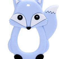 PREMYO Teething Toy for Baby Teether Silicone - Soothes Sore Gum Pain - Easy to Grab BPA Free Fox Blue
