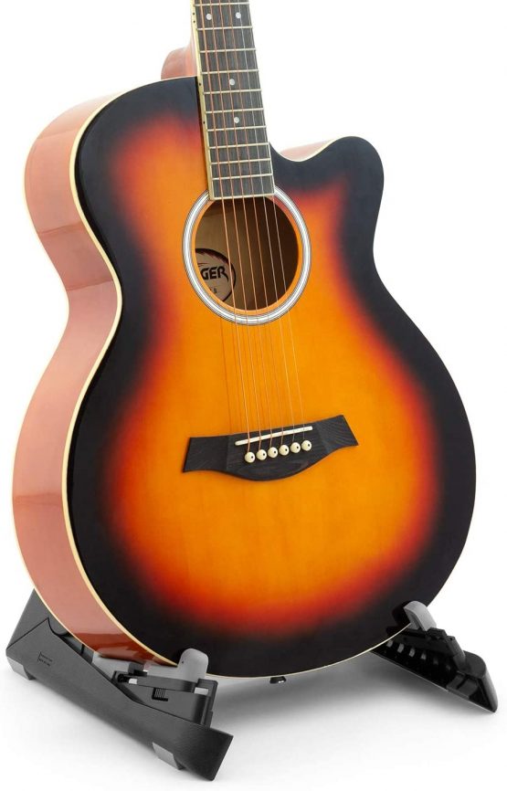 TIGER GST63-BK A-Frame Guitar Stand Portable Foldable Guitar Stand for Electric, Acoustic, Classical and Bass Guitars Black - Image 3