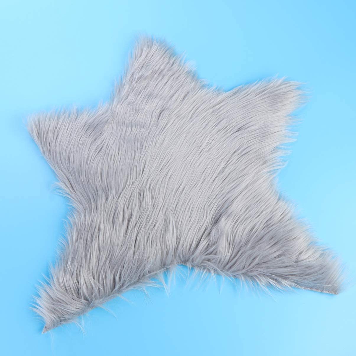 VORCOOL Soft cushion star shape, plush, decorative carpet mat, floor mat, tea mat (grey), 60 x 60 cm - Image 2