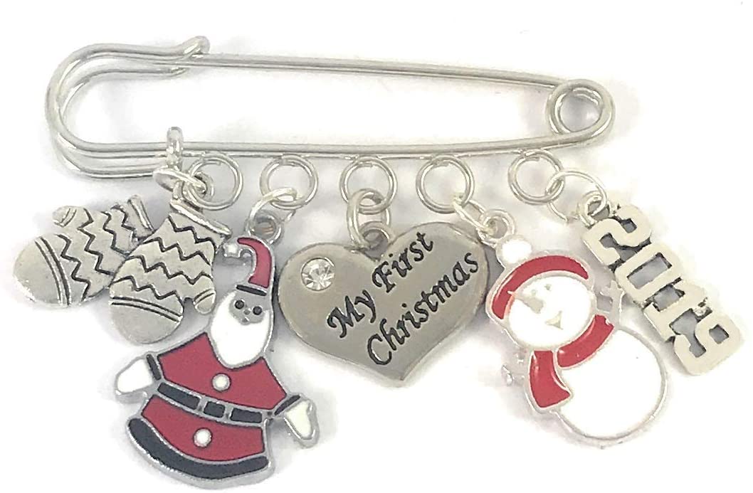 My First Christmas 2025 Nappy Pin Keepsake Charms with Gift Box and Gift Card, multicoloured, Small - Image 2