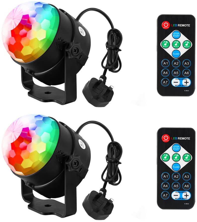 Discolights lunsy discoballlights Stage Light Music Controlled RGB 3W 7
