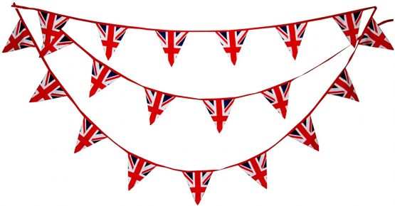 EHC 10 Meters Party Decor British Union Jack 100% Cotton Double Sided Patriotic Festival Decorative Bunting - Image 2