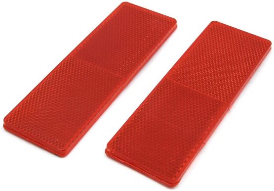 sourcingmap Universal Truck Car Red Plastic Adhesiive Reflective Plate w/o Holes 2PCS - Image 2