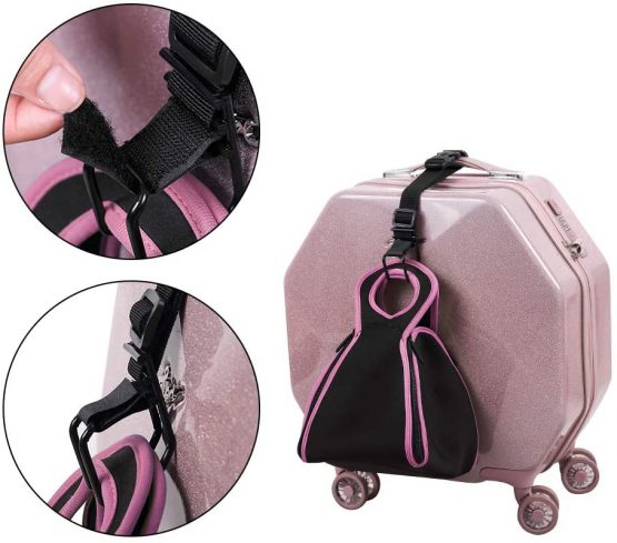 Luggage Strap,J Hook Add A Bag Luggage Strap, Adjustment Luggage Belt Strap Attach Luggage Accessories with Hands Free(Black-Medium Size) - Image 4