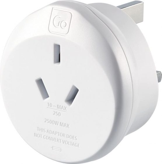 Go Travel Earthed AUS Australia and China to UK Travel Power Adaptor (Adapter Ref 560)