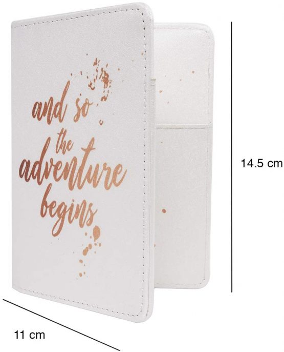 Vivid Hue Passport Wallet Holder Cover for Women Men PU Leather Fun Travel Organiser Gift (Adventure Begins) - Image 3