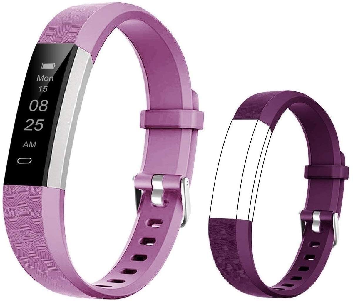 BIGGERFIVE Fitness Tracker Watch for Kids Boys Girls Teens, Pedometer Watch, Activity Tracker, Sleep Monitor, Calorie Counter, Silent Alarm Clock, IP67 Waterproof Step Counter Watch(Dual Straps)