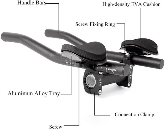 Yeemg TT Bar Aero Bar Triathlon Time Trial Tri Cycling for Bicycle Rest Handlebar, MTB or Road Bike Aluminum Alloy (Black) - Image 2
