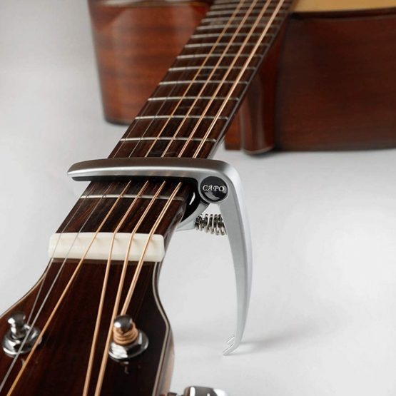 Guitar Capo for Ukulele Capo Electric Acoustic & Electric Guitars With Quick Release And Peg Puller, Guitar Acoustic Capo Silver - Image 2