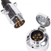 ETUKER 7 Pin Trailer Metal Plug Socket, 7 Way Aluminium Alloy Trailer Plug Socket Metal, 12V Metal Trailer Plug Socket Connector for/Caravan/Trailer/Truck/RV/Boat/Trailer Accessories
