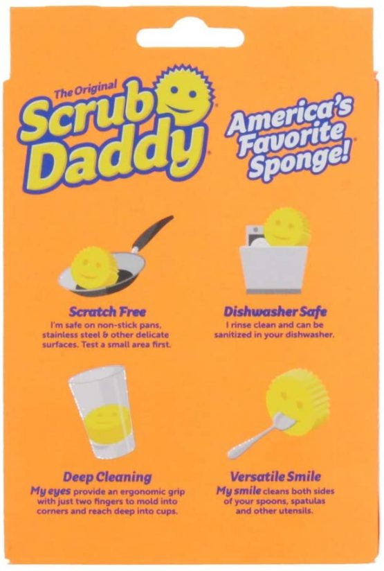 Scrub Daddy Original Scratch Free FlexTexture Scrubbing Sponge, Yellow - Image 2