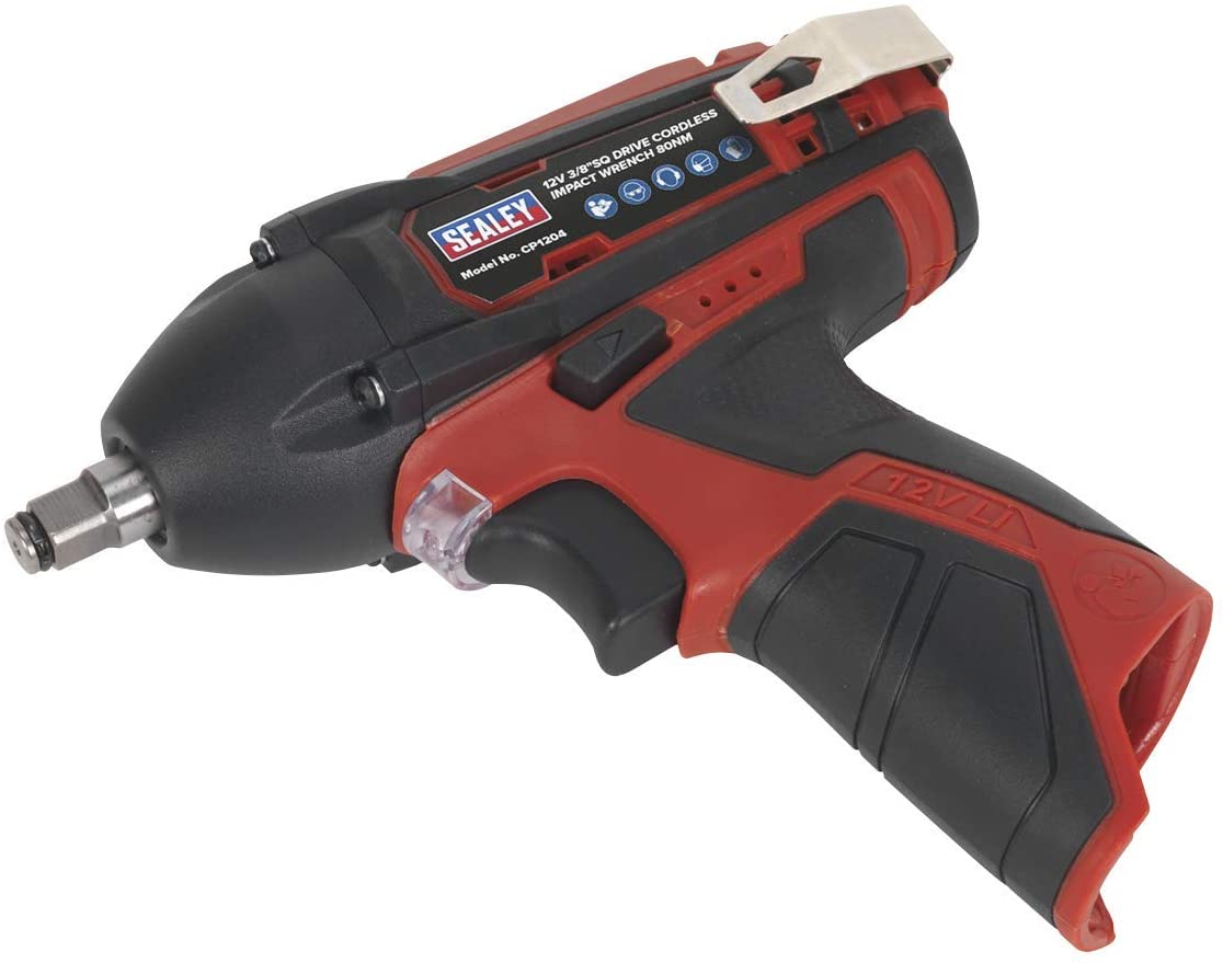 Sealey Cp1204 Impact Wrench 12V 3/8In Sq Drive 80Nm - Body Only, White, 3/8"