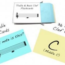 Treble Clef and Bass Clef Note Name Flashcards - Really fun design!